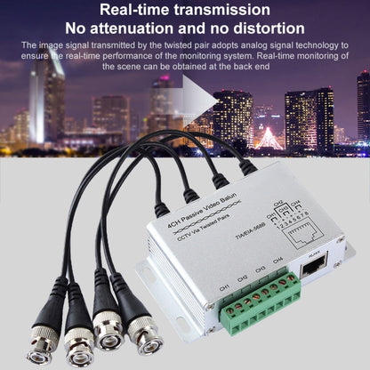 4 CH UTP Passive Video Balun , CCTV Via Twisted Pairs - Security by buy2fix | Online Shopping UK | buy2fix