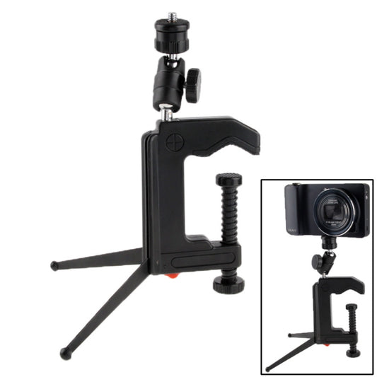Portable Multi-Function Folding Clamp Tripod for Mini Card Digital Camera(Black) by buy2fix