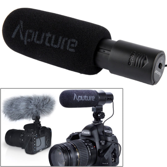 Aputure V-MIC D1 Microphone à fusil à condensateur directionnel, prise en charge panoramique à 360 degrés/inclinaison à 180 degrés