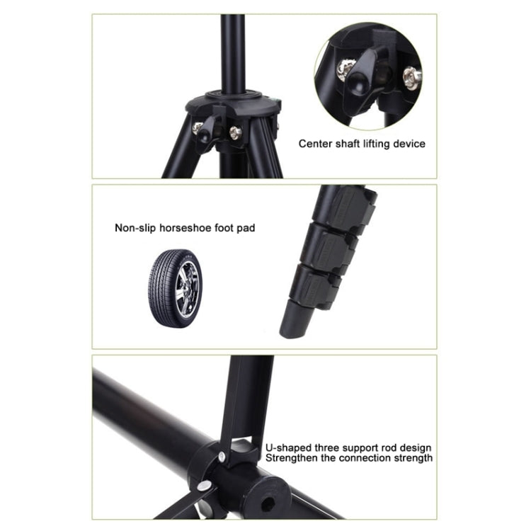 YUNTENG VCT-681 138cm SLR / Micro-SLR / Digital Cameras Tripod Stand, 4-Section Folding Aluminum Legs, Suitable for Canon / Nikon / Panasonic / Pentax / Casio / Sony / Fuji (Load Capacity: 3kg) - Camera Accessories by buy2fix | Online Shopping UK | buy2fix