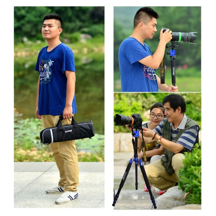 ZOMEI Z888 Portable Professional Travel Aluminium Tripod Monopod with Ball Head for Digital Camera(Blue) - Camera Accessories by ZOMEI | Online Shopping UK | buy2fix