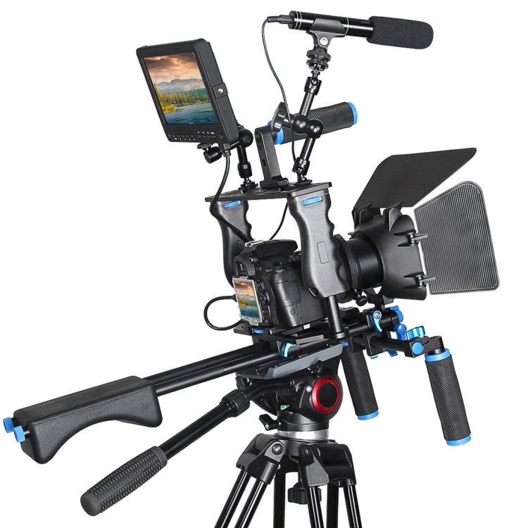 YELANGU YLG1103A-A Dual Handles Camera Shoulder Mount + Camera Cage Stabilizer Kit with Matte Box for DSLR Camera / Video Camera - Camera Accessories by YELANGU | Online Shopping UK | buy2fix