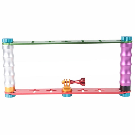 Dual Grip Handle Stabilizer Aluminum Mount Bracket for PULUZ Action Sports Cameras Jaws Flex Clamp Mount for GoPro, Insta360, DJI and Other Action Cameras by buy2fix