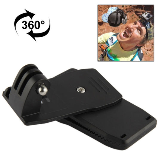 360 Degree Rotation Backpack Rec-Mounts Clip Clamp Mount for GoPro, Insta360, DJI and Other Action Cameras(Black) by buy2fix