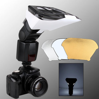 Universal FB-10X Camera Top Flash Light Speedlite Bounce Focus Flash Diffuser with 3 PCS Removable Color Light Reflector(Black) - Camera Accessories by buy2fix | Online Shopping UK | buy2fix