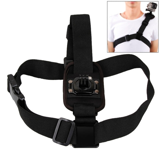 Ceinture de poitrine DV à épaule unique, rotative à 360 degrés, pour GoPro Hero11 Black / HERO10 Black / HERO9 Black / HERO8 Black / HERO7 / 6/5/5 Session / 4 Session / 4/3 + / 3/2/1, Insta360 ONE R , DJI Osmo Action et autres caméras d'action (noir)