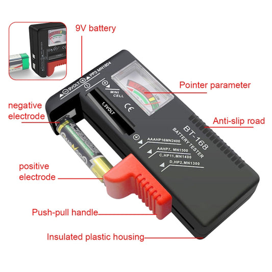Universal Battery Tester for 1.5V AAA, AA and 9V 6F22 Batteries by buy2fix