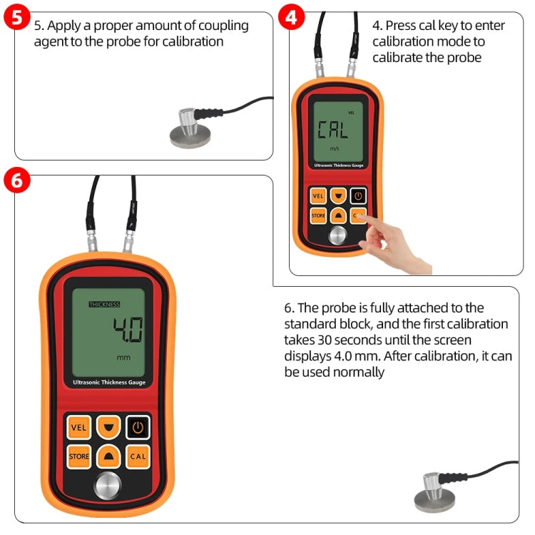 GM-100 Ultrasonic Thickness Meter Tester Gauge Velocity 1.2~225mm(Red) - Consumer Electronics by buy2fix | Online Shopping UK | buy2fix