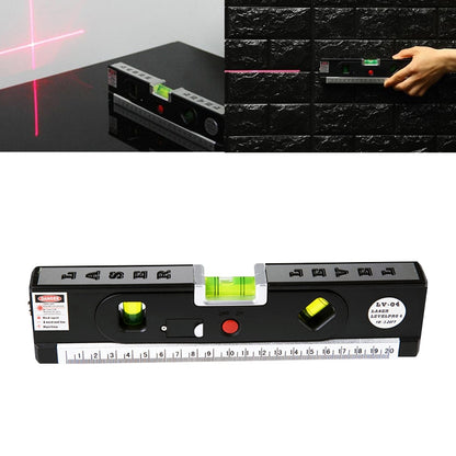 Laser Level with Tape Measure Pro 4 (100cm) / Level Bubbles with LED Light, LV-04(Black) - Consumer Electronics by buy2fix | Online Shopping UK | buy2fix