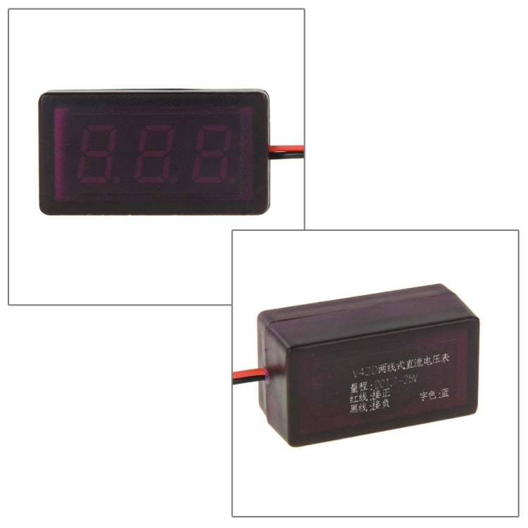 V42D 2 Wires Red Light Display Mini Digital Voltage Panel Meter, Measure Voltage: DC DC 1.7-25V - Consumer Electronics by buy2fix | Online Shopping UK | buy2fix