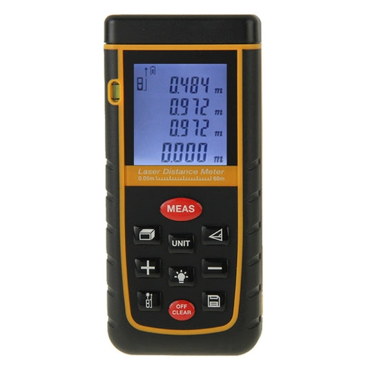 RZ-A60 1.9 inch LCD 60m Hand-held Laser Distance Meter with Level Bubble by buy2fix