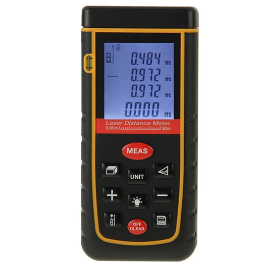 RZ-A80 1.9 inch LCD 80m Hand-held Laser Distance Meter with Level Bubble by buy2fix