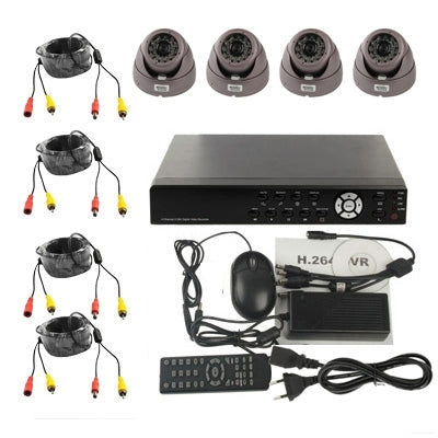 4-CH Embedded Digital Video Recorder Kit (1 / 3 Sony CCD, 650TVL, 24 x IR LED, 6mm Lens, IR Distance: 25m, H.264 (8204EV+622A) - Security by buy2fix | Online Shopping UK | buy2fix