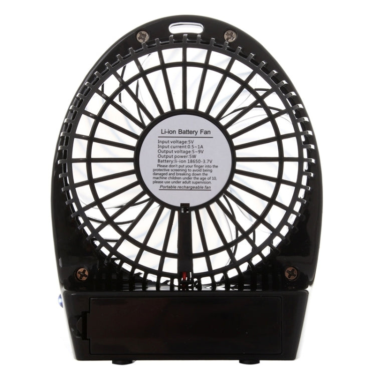 Hadata 4.3 inch Portable USB / Li-ion Battery Powered Rechargeable Fan with Third Wind Gear Adjustment & Clip(Black) - Consumer Electronics by buy2fix | Online Shopping UK | buy2fix