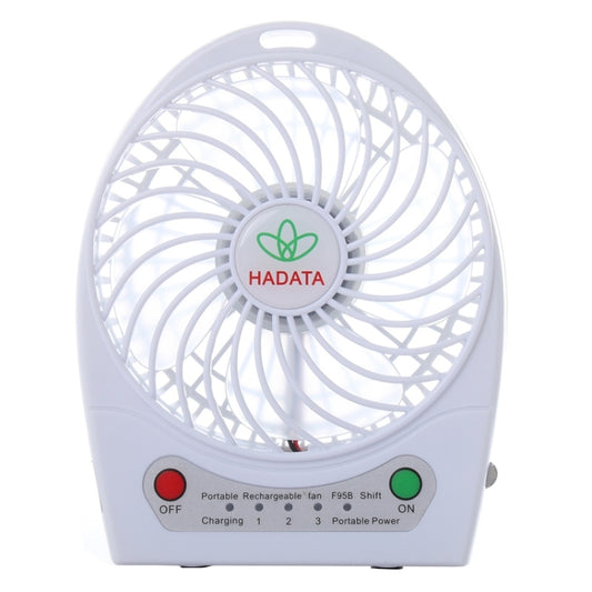 Hadata 4.3 inch Portable USB / Li-ion Battery Powered Rechargeable Fan with Third Wind Gear Adjustment & Clip(White) by buy2fix