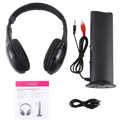 MH2001 Hi-Fi 5 in 1 Receiver + Emitter Wireless Headphone(Black) - Apple Accessories by buy2fix | Online Shopping UK | buy2fix