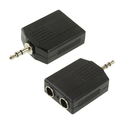 3.5mm Male to 2 Female 6.35mm Audio Adapter(Black) by buy2fix