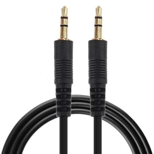 1m 3.5mm Male to 3.5mm Male Plug Stereo Audio Aux Cable  (Black + Gold Plated Connector) - Aux Cable by buy2fix | Online Shopping UK | buy2fix