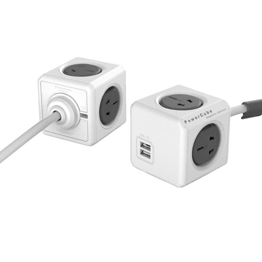 PowerCube 10A Universal Wall Adapter Power Socket with 4 US / AU Sockets and 2 USB Ports and Extended Line for Home Office, Cable Length: 1.5m, AU Plug, Random Color Delivery by buy2fix