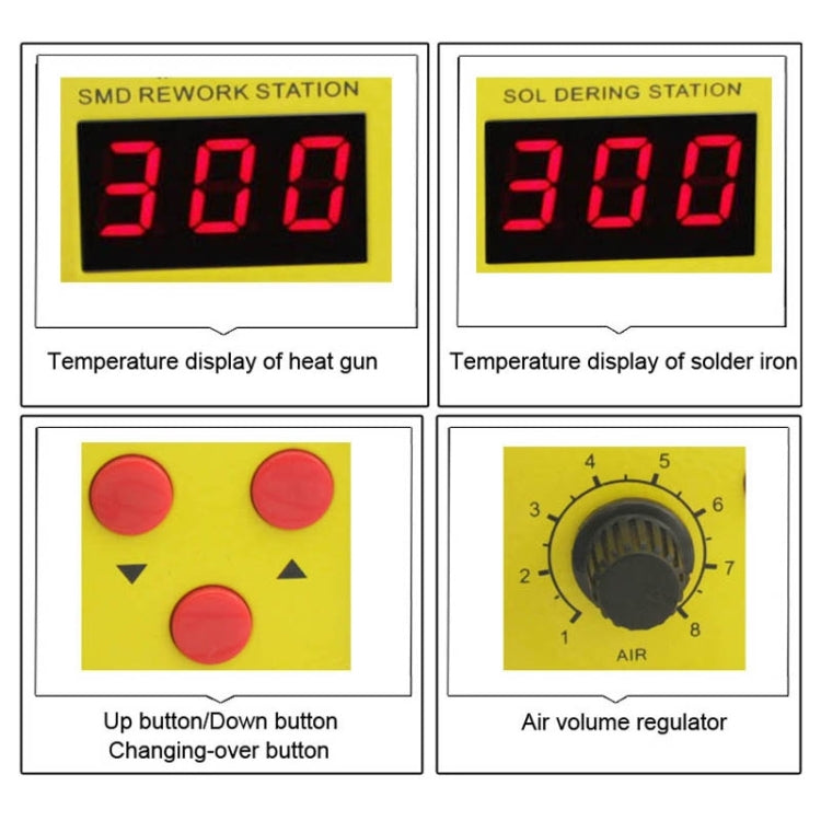 BEST BST-898D 2 in 1 AC 220V 720W LED Displayer Helical Wind Adjustable Temperature Unleaded Hot Air Gun + Solder Station & Soldering Iron, EU Plug(Blue) - Heat Guns by BEST | Online Shopping UK | buy2fix