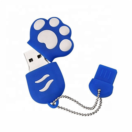 2GB Bear Paw Shaped Silicone USB 2.0 Flash Disk with Anti Dust Cup(Blue) by buy2fix