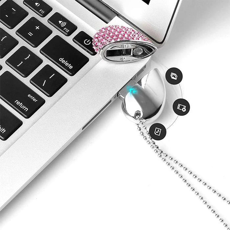 Heart Shaped Diamond Jewelry USB Flash Disk, Special for Valentines Day Gifts (16GB)(Pink) - Computer & Networking by buy2fix | Online Shopping UK | buy2fix