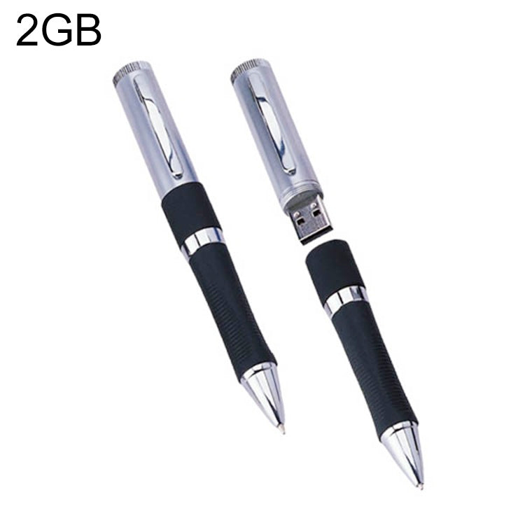 2 in 1 Pen Style USB Flash Disk, Black (2GB) - Computer & Networking by buy2fix | Online Shopping UK | buy2fix