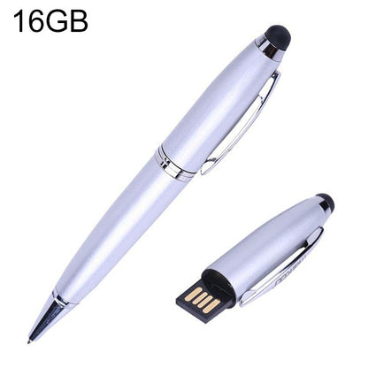 2 in 1 Pen Style USB Flash Disk, Silver (16GB) by buy2fix