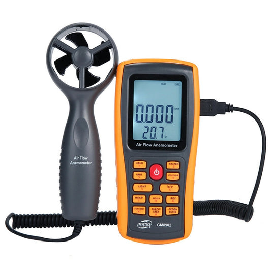 BENETECH GM8902 2.6 Inch LCD Screen Digital Wind Speed Meter Anemometer(Yellow) by BENETECH