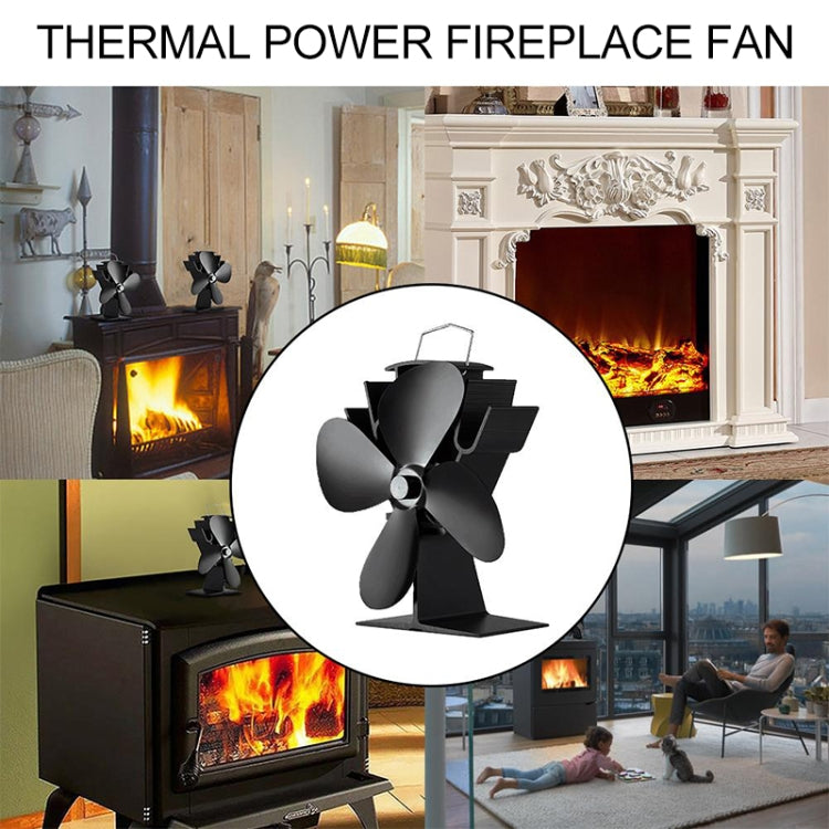 YL603 Eco-friendly Aluminum Alloy Heat Powered Stove Fan with 4 Blades for Wood / Gas / Pellet Stoves (Gold) - Consumer Electronics by buy2fix | Online Shopping UK | buy2fix