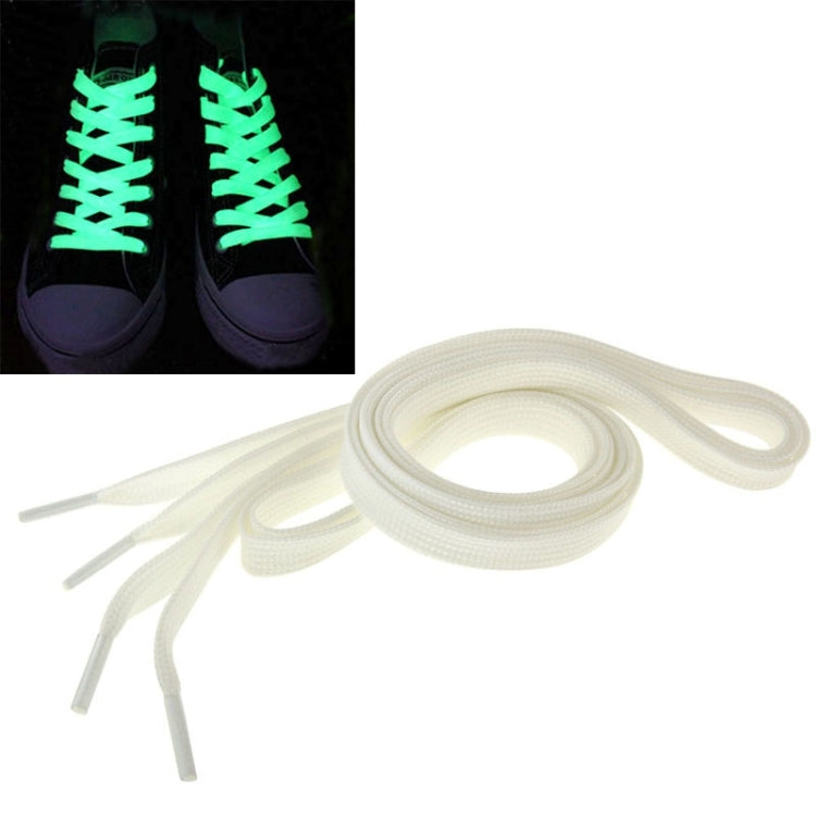 2 PCS Fashion Sports Fluorescent Color Flat Shoelaces(White) - Outdoor & Sports by buy2fix | Online Shopping UK | buy2fix