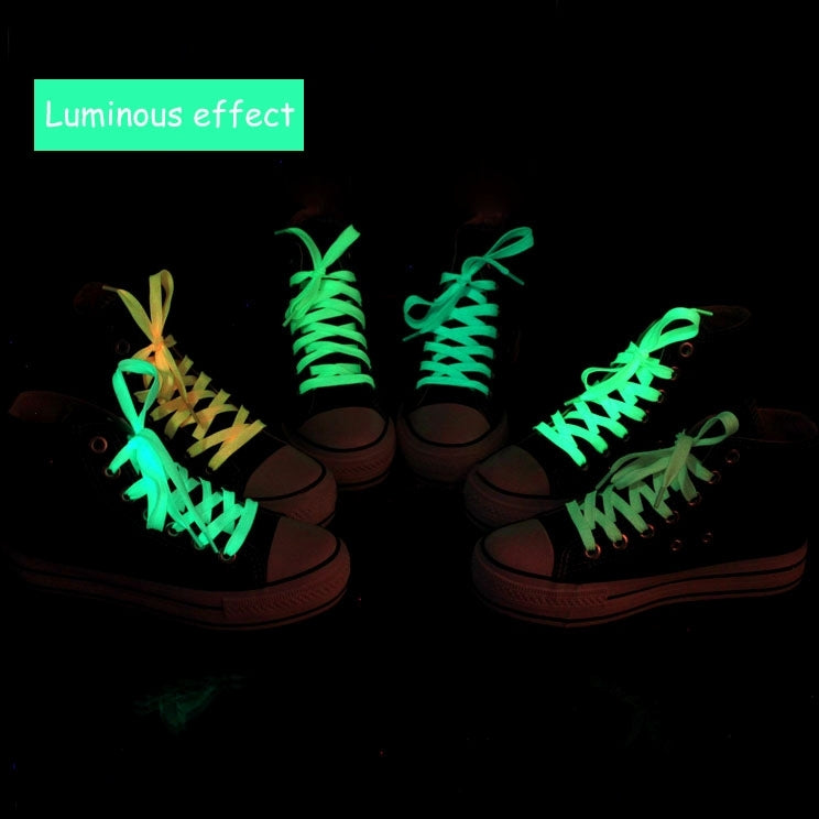 2 PCS Fashion Sports Fluorescent Color Flat Shoelaces(White) - Outdoor & Sports by buy2fix | Online Shopping UK | buy2fix