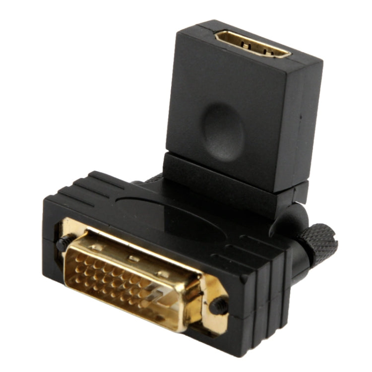360 Degree Rotation Gold Plated DVI 24+1 Pin Male to 19 Pin HDMI Female Adapter by buy2fix
