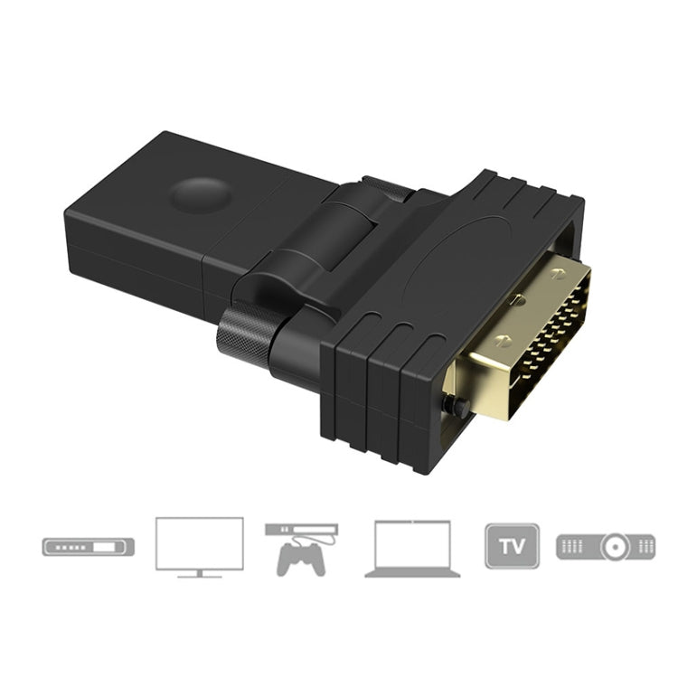 360 Degree Rotation Gold Plated DVI 24+1 Pin Male to 19 Pin HDMI Female Adapter by buy2fix
