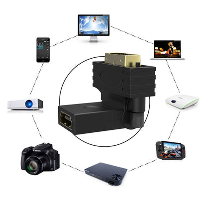 360 Degree Rotation Gold Plated DVI 24+1 Pin Male to 19 Pin HDMI Female Adapter by buy2fix