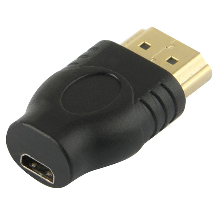 Gold Plated HDMI 19 Pin Male to Micro HDMI Female Adapter(Black) by buy2fix