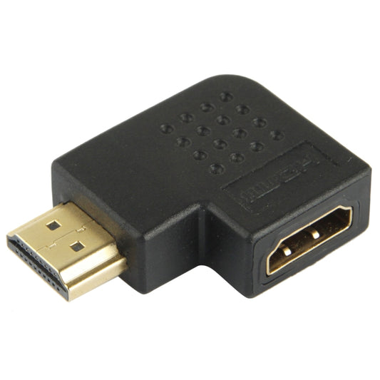 Gold Plated HDMI 19 Pin Male to HDMI 19 Pin Female Adapter with 90 Degree Angle(Black) by buy2fix