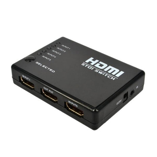 5 Ports 1080P HDMI Switch with Remote Controller, Support HDTV(Black) by buy2fix