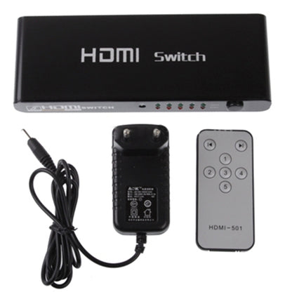 5 Ports Full HD 1080P HDMI Switch with Switch & Remote Controller, 1.3 Version (5 Ports HDMI Input, 1 Port HDMI Output)(Black) by buy2fix