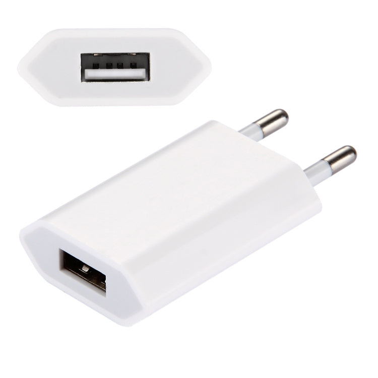 5V / 1A Single USB Port Charger Travel Charger, EU Plug(White) by buy2fix