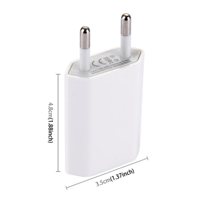 5V / 1A Single USB Port Charger Travel Charger, EU Plug(White) by buy2fix