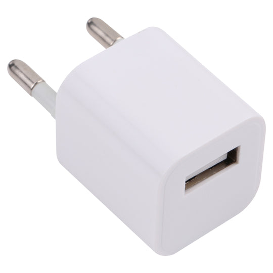 Mini chargeur de voyage à interface USB unique A2165 5V 1A, prise UE (blanc)