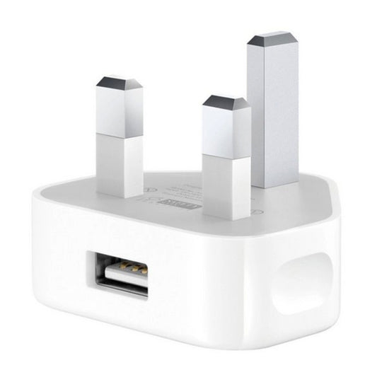 Adaptateur de chargeur USB 5 V/1 A (prise britannique) pour iPhone, Galaxy, Huawei, Xiaomi, LG, HTC et autres téléphones intelligents, appareils rechargeables (blanc)