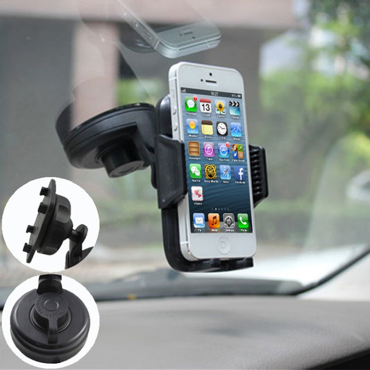 For 4.5-6.3 inch Phone Suction Cup 360 Degree Rotatable Car Holder(Black) by buy2fix