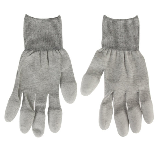 Gants de revêtement du bout des doigts en PU de taille universelle antistatique ESD pour réparation d'ordinateur/électronique/téléphone, paire de 2 (gris)