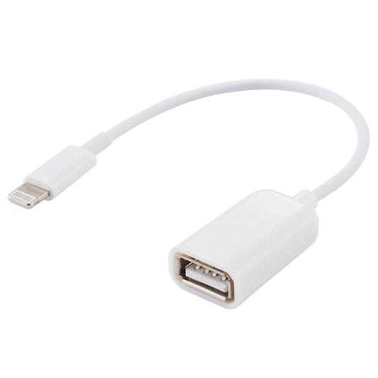 USB Female to 8pin Male OTG Adapter Cable, Support iOS 10.2 and Below, Length: 18cm(White) by buy2fix