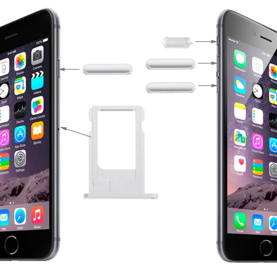 Kartenfach &amp; Lautstärkeregler &amp; Bildschirmsperre &amp; Stummschalter Vibrationsschlüssel-Kit für iPhone 6 (Platin)