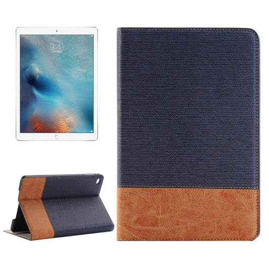 Cross & Sheepskin Texture Horizontal Flip Leather Case with Holder & Card Slots & Wallet for iPad Pro 12.9 inch(Dark Blue) by buy2fix