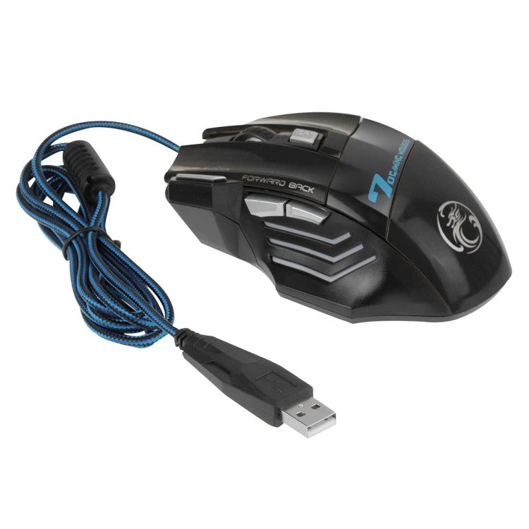 7 Buttons with Scroll Wheel 5000 DPI LED Wired Optical Gaming Mouse for Computer PC Laptop(Black) - Wired Mice by buy2fix | Online Shopping UK | buy2fix