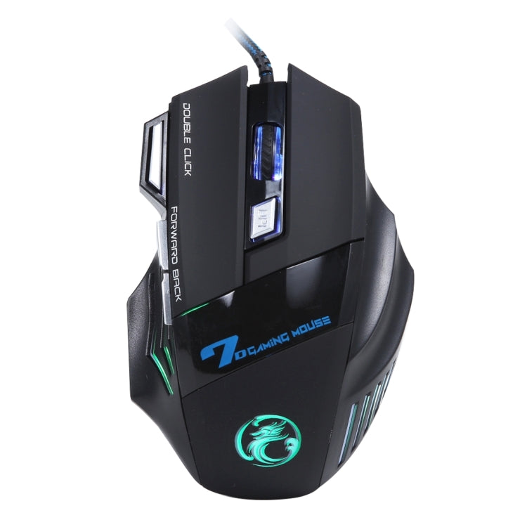 7 Buttons with Scroll Wheel 5000 DPI LED Wired Optical Gaming Mouse for Computer PC Laptop(Black) - Wired Mice by buy2fix | Online Shopping UK | buy2fix